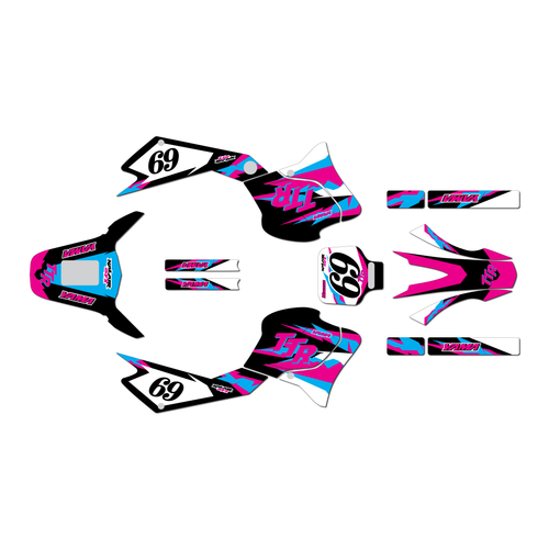 yamaha ttr225 graphics kit 1999-2004 vintage series magenta-shift