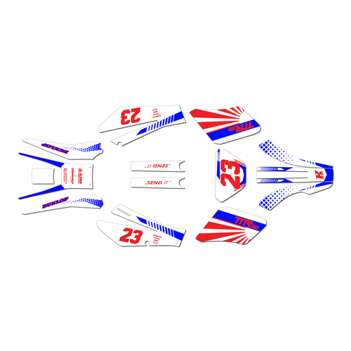 yamaha ttr250 graphics kit 1999-2006 fh series red-bue