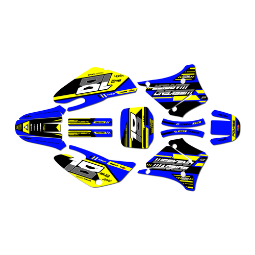 yamaha ttr125 graphics kit 2000-2007 warrior series yellow