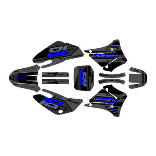 yamaha ttr125 graphics kit 2000-2007 warrior series blue-shift