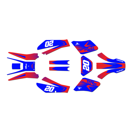yamaha ttr250 graphics kit 1999-2006 spear series red-blue