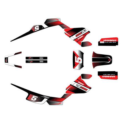 yamaha tw200 graphics kit all years turbo series red