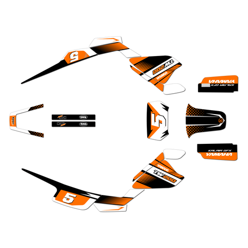 yamaha tw200 graphics kit all years turbo series orange