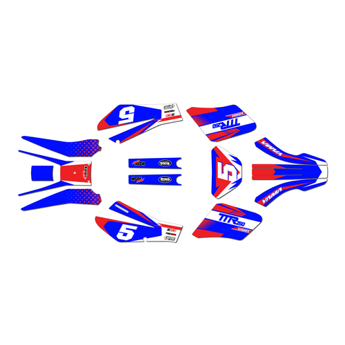 yamaha ttr250 graphics kit 1999-2006 turbo series red-blue