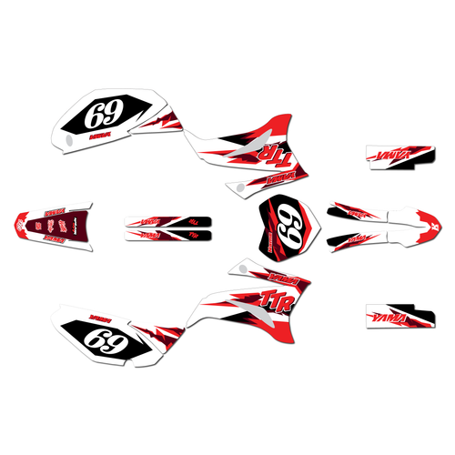 yamaha ttr125 graphics kit 2008-2026 vintage series red