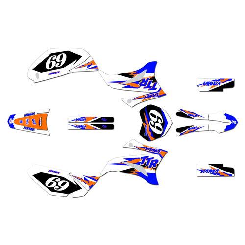 yamaha ttr125 graphics kit 2008-2026 vintage series orange