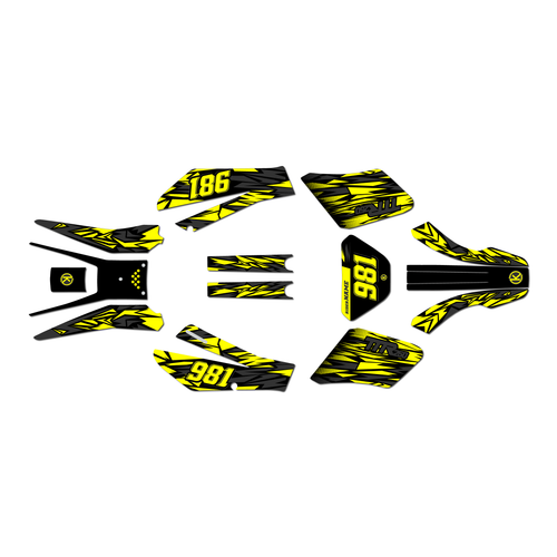 yamaha ttr250 graphics kit 1999-2006 twitch series yellow
