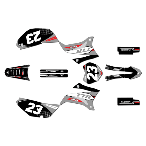 yamaha ttr125 graphics kit 2008-2026 viper series grey-red