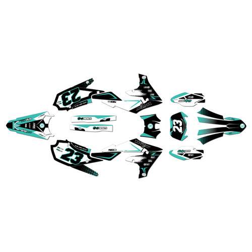 yamaha wr250f graphics kit 2020-2024 evader series teal