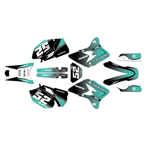 yamaha wr250f graphics kit 2003-2004 ominous series teal