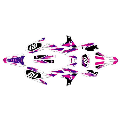 yamaha wr250f graphics kit 2020-2024 vintage series purple
