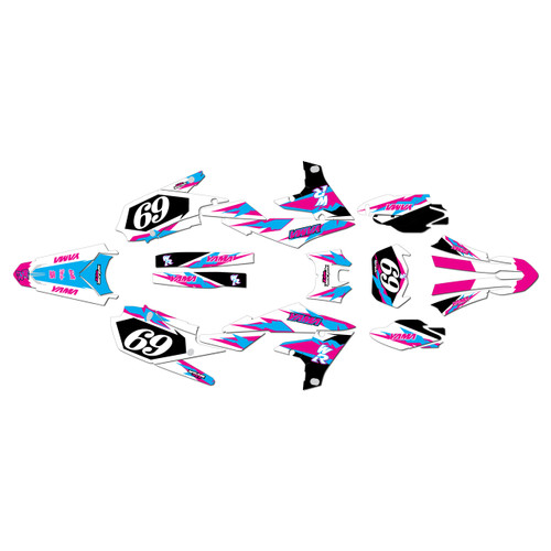 yamaha wr250f graphics kit 2020-2024 vintage series magenta