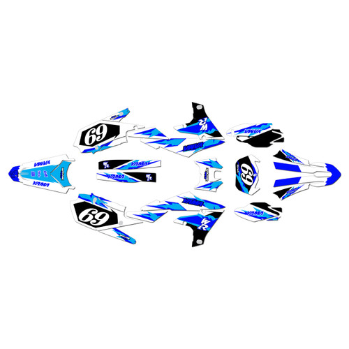 yamaha wr450f graphics kit 2019-2023 vintage series blue