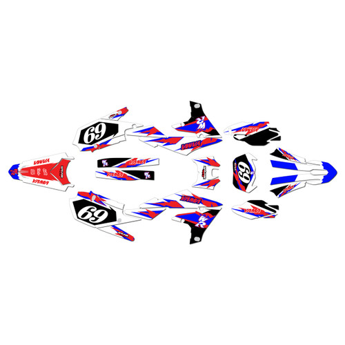 yamaha wr450f graphics kit 2019-2023 vintage series red