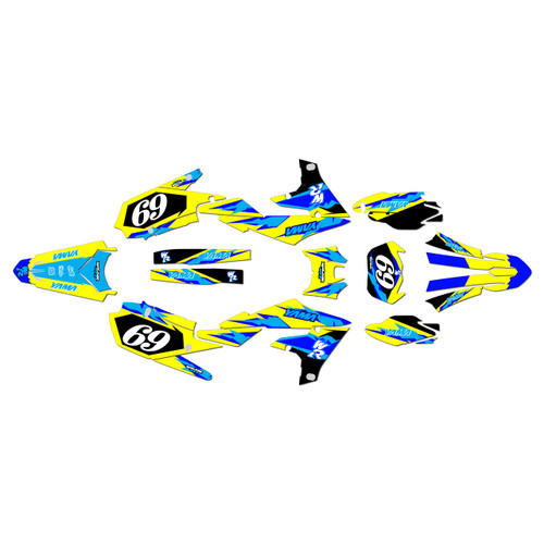 yamaha wr450f graphics kit 2019-2023 vintage series yellow