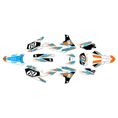 yamaha wr450f graphics kit 2019-2023 vintage series orange