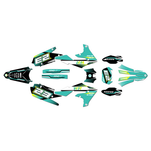 yamaha wr450f graphics kit 2019-2023 viper series teal