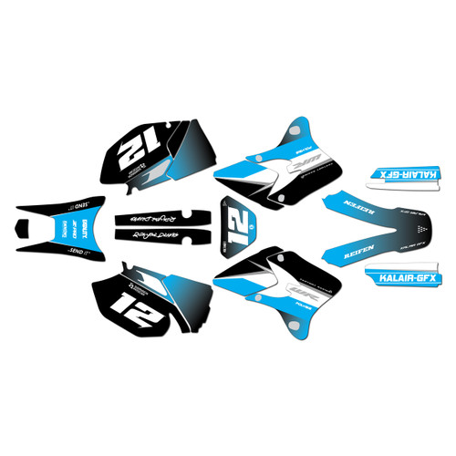 yamaha wr250f graphics kit 2003-2004 vendetta series cyan