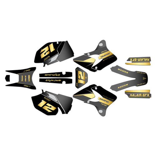 yamaha wr250f graphics kit 2003-2004 vendetta series gold