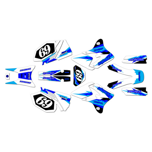 yamaha wr250f graphics kit 2003-2004 vintage series blue