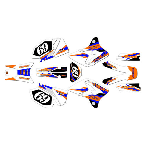 yamaha wr250f graphics kit 2003-2004 vintage series orange