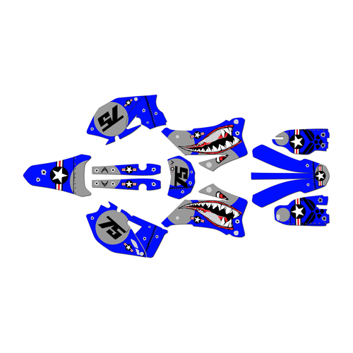 yamaha wr250f graphics kit 2007-2013 predator series blue