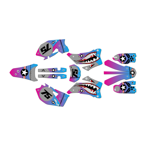 yamaha wr250f graphics kit 2007-2013 predator series magenta