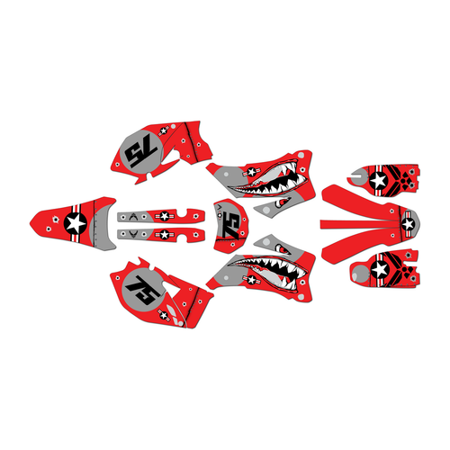 yamaha wr450f graphics kit 2007-2011 predator series red