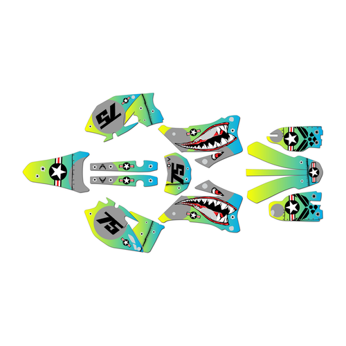 yamaha wr450f graphics kit 2007-2011 predator series lime