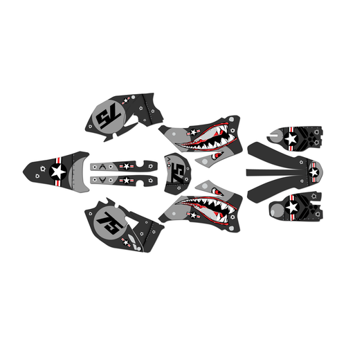 yamaha wr450f graphics kit 2007-2011 predator series grey