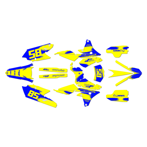 yamaha wr450f graphics kit 2016-2018 drag series yellow