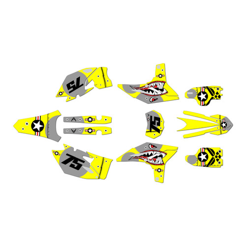 yamaha wr450f graphics kit 2012-2015 predator series yellow