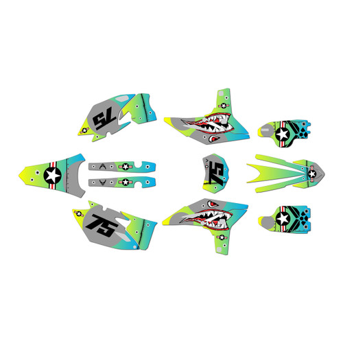 yamaha wr450f graphics kit 2012-2015 predator series lime