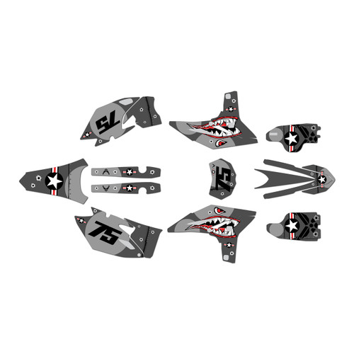 yamaha wr450f graphics kit 2012-2015 predator series grey