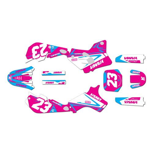yamaha yz80 graphics kit 1993-2001 evader series pink