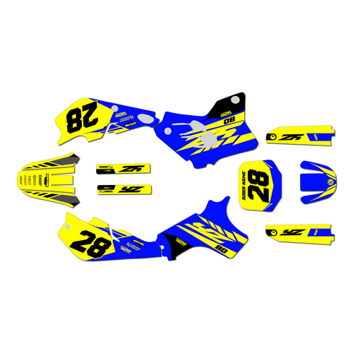 yamaha yz80 graphics kit 1993-2001 factory series yellow