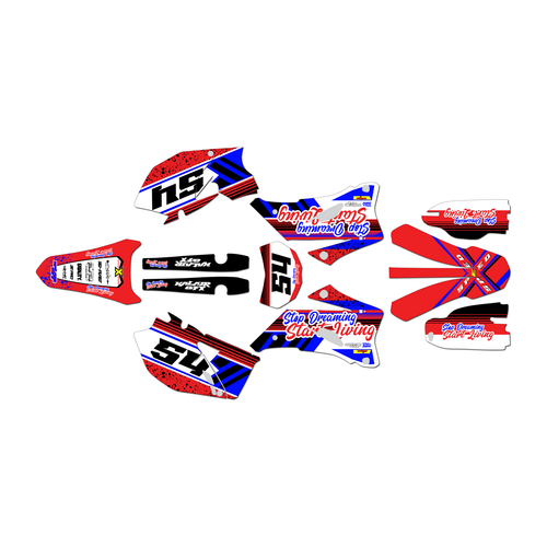 yamaha wr450f graphics kit 2007-2011 split series red-blue