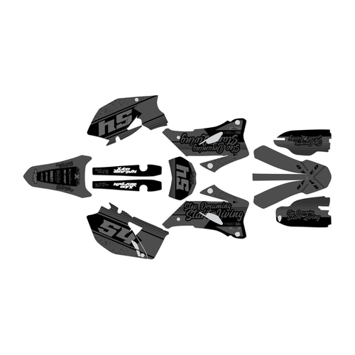 yamaha wr450f graphics kit 2007-2011 split series smoke