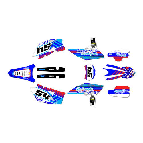 yamaha wr450f graphics kit 2012-2015 split series red-blue