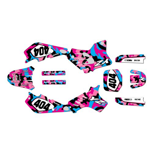 yamaha yz80 graphics kit 1993-2001 invasion series pink