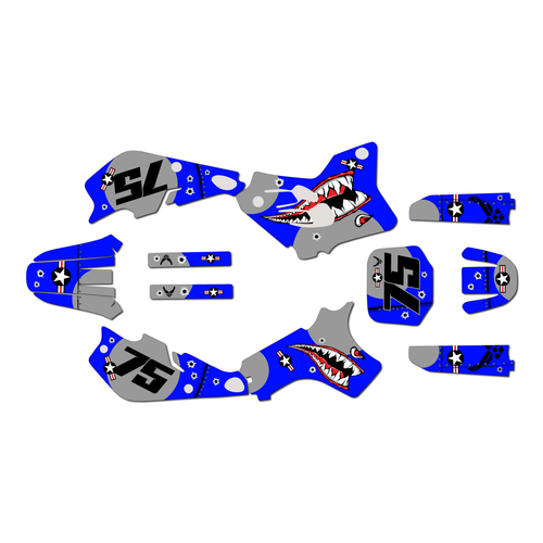 yamaha yz80 graphics kit 1993-2001 predator series blue