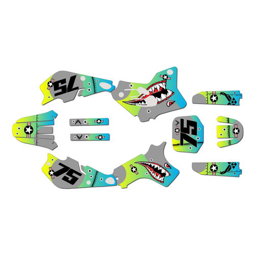 yamaha yz80 graphics kit 1993-2001 predator series lime