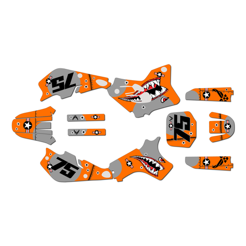 yamaha yz80 graphics kit 1993-2001 predator series orange