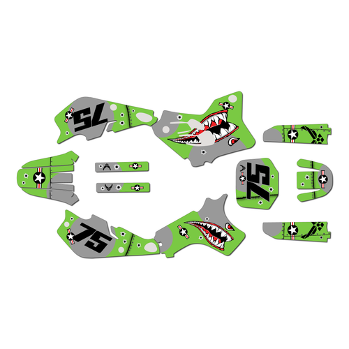 yamaha yz80 graphics kit 1993-2001 predator series green