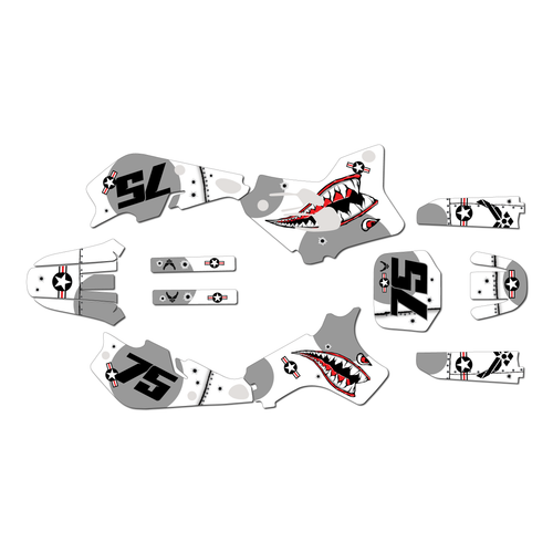 yamaha yz80 graphics kit 1993-2001 predator series white