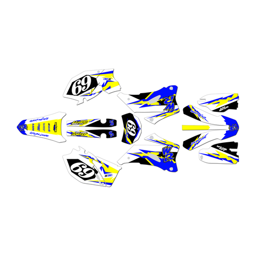 yamaha wr250f graphics kit 2007-2013 vintage series yellow
