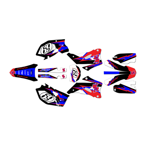 yamaha wr250f graphics kit 2007-2013 vintage series red