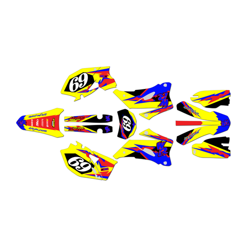 yamaha wr250f graphics kit 2007-2013 vintage series yellow-shift
