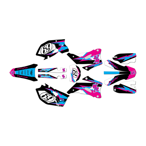yamaha wr450f graphics kit 2007-2011 vintage series magenta