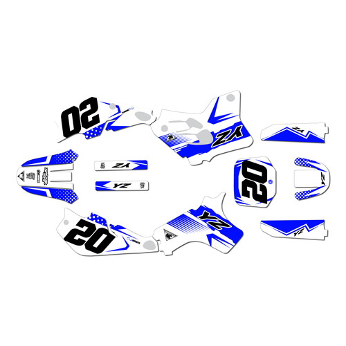 yamaha yz80 graphics kit 1993-2001 spear series blue